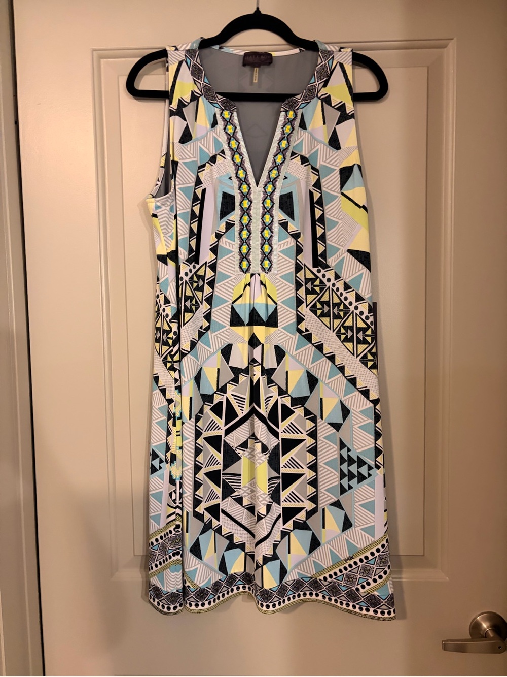 NWT Hale Bob Beaded Geometric Beaded Shift Dress L Resort MSRP $328 - Picture 6 of 10